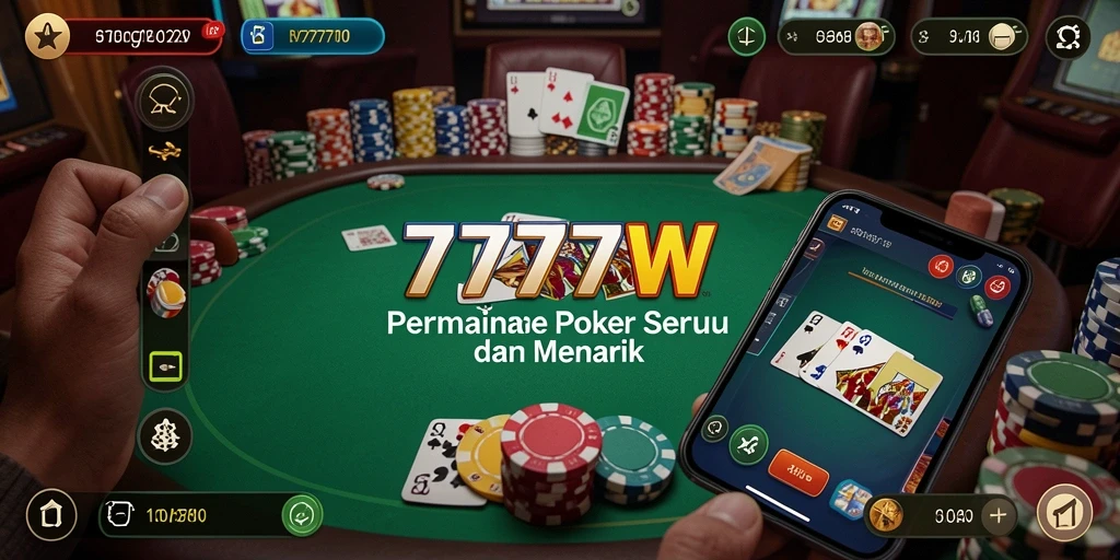 Tampilan screenshot gameplay Poker yang menarik di 7777W.