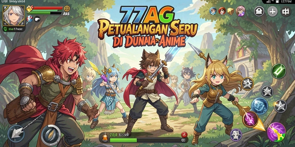 Tampilan action seru dalam permainan Anime 77AG.