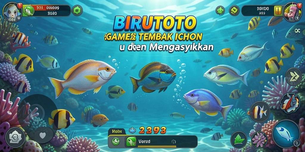 Screenshot gameplay BIRUTOTO menampilkan aksi seru menangkap ikan.