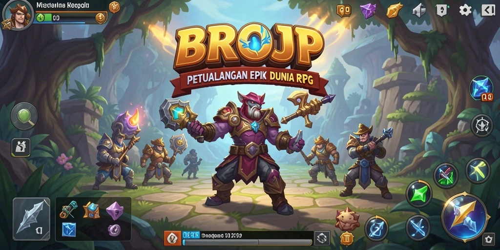 Tampilan gameplay epik BROJP dengan petualangan RPG yang seru.