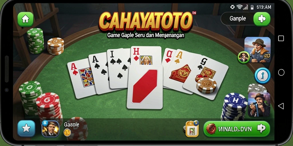Gameplay seru CAHAYATOTO dalam kartu Gaple yang menantang.