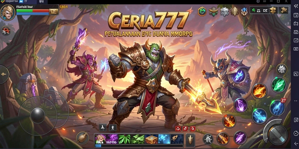 Tangkapan layar permainan CERIA777 yang menunjukkan pertarungan epik.