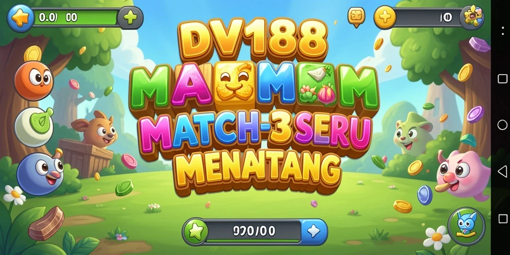 Tampilan gameplay seru di DV188 dengan permata warna-warni.