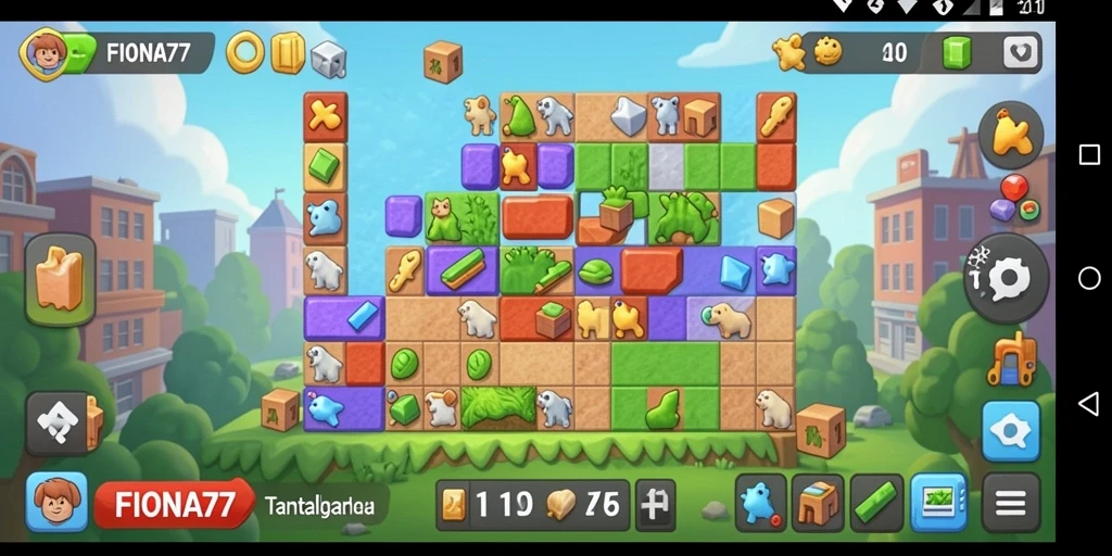 Tampilan gameplay FIONA77 dengan grafis yang menarik dan tantangan Puzzle.