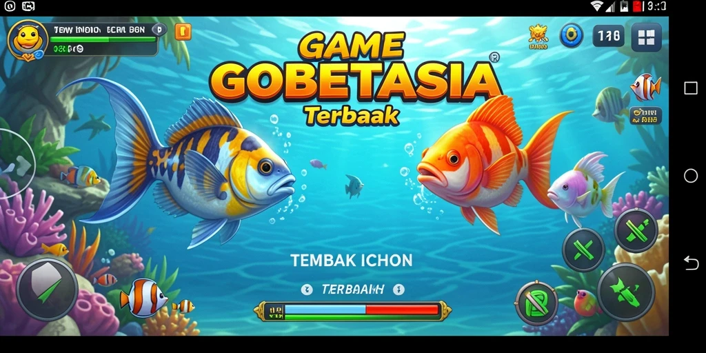 Tampilan gameplay GOBETASIA dengan aksi seru tembak ikan.
