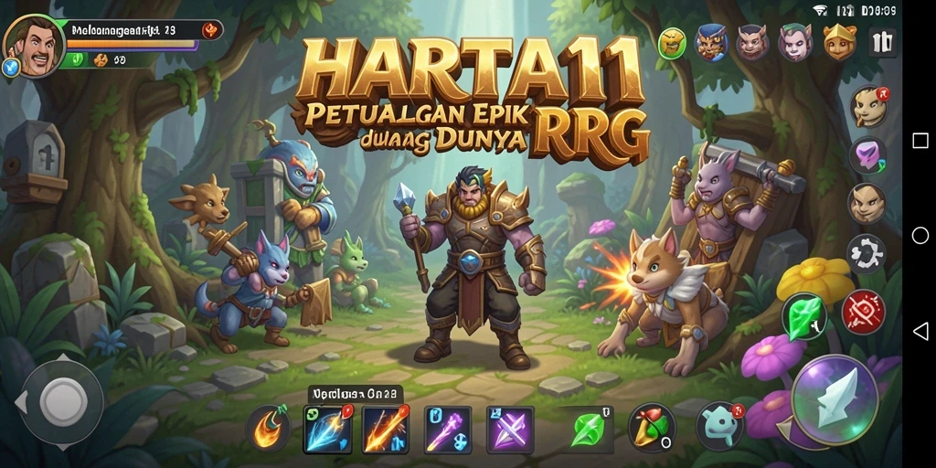 Gameplay HARTA11 menampilkan aksi petualangan RPG yang seru dan menengangkan.
