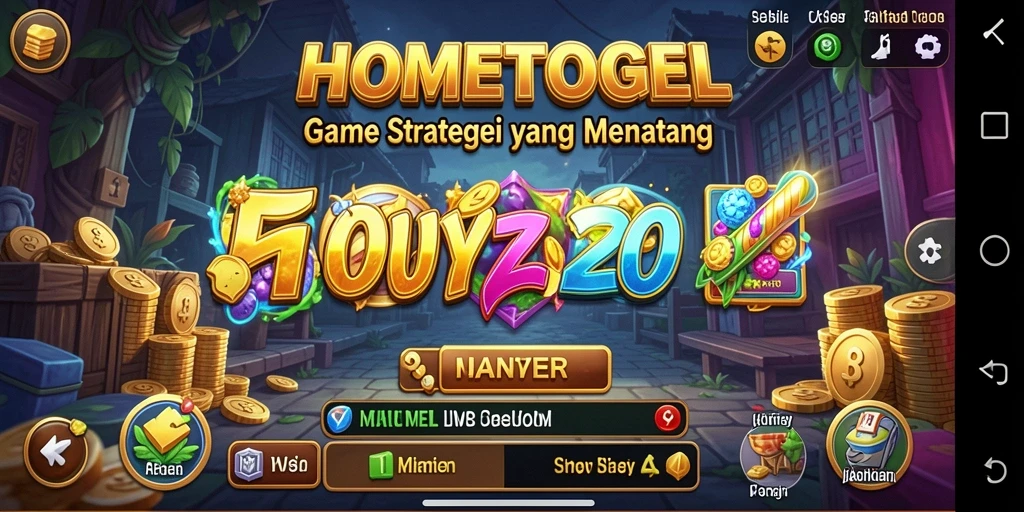 Tangkapan layar yang menunjukkan momen strategis dalam HOMETOGEL.