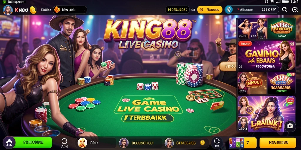 Tampilan gameplay Live Casino yang mendebarkan di KING88.