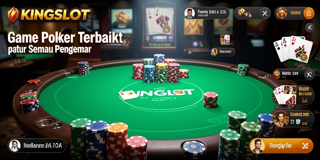 Screenshot KINGSLOT menampilkan gameplay Poker yang mendebarkan.