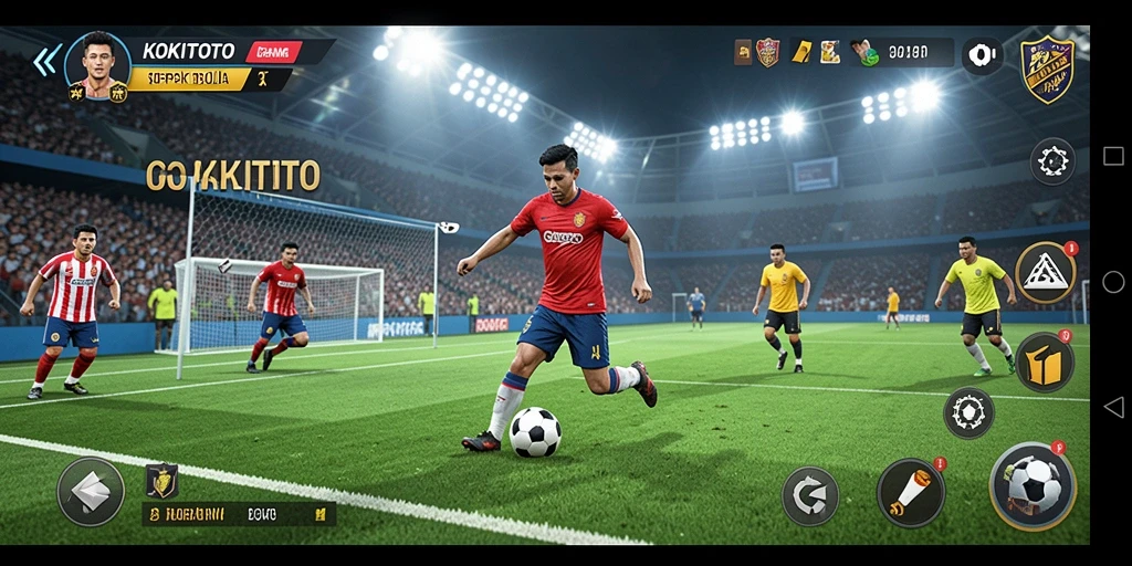 Tampilan seru gameplay sepak bola di KOKITOTO.
