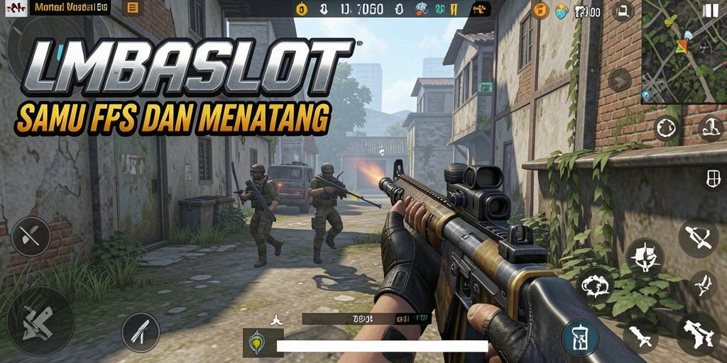 Gameplay intens di LMBASLOT dengan aksi tembak-menembak yang mendebarkan.
