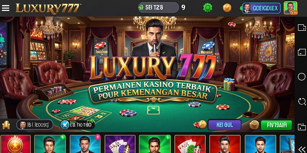 Screenshot LUXURY777 menampilkan gameplay kasino yang mendebarkan.