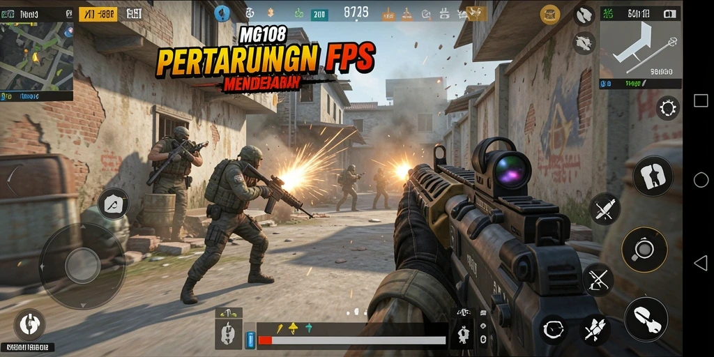 Tampilan gameplay MG108 yang dinamis dan mendebarkan.