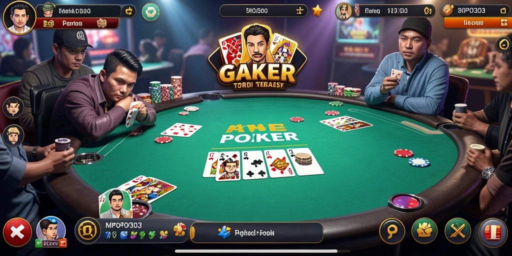 Screenshot MPO303 menampilkan gameplay Poker yang menarik dan seru.