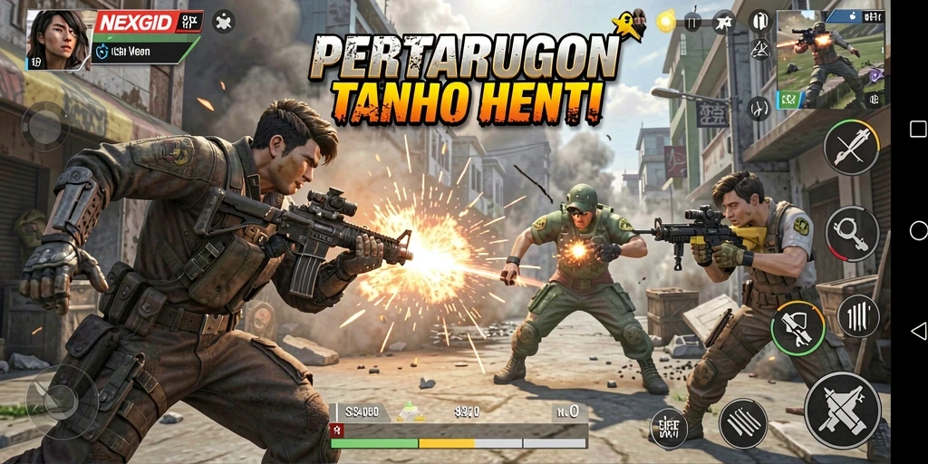 Tampilan gameplay seru di NEXGID dengan aksi yang memukau.