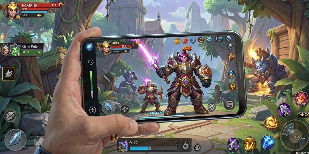 Tampilan menarik dari gameplay ARPG RAKYATJP dengan pertarungan seru.