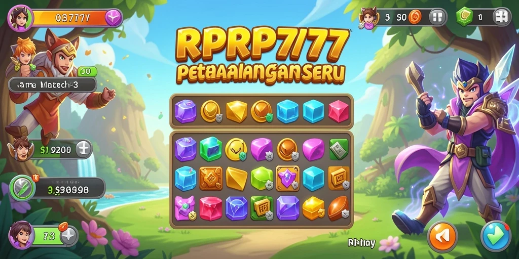 Tampilan gameplay RPRP777 yang menarik dalam genre Match-3.