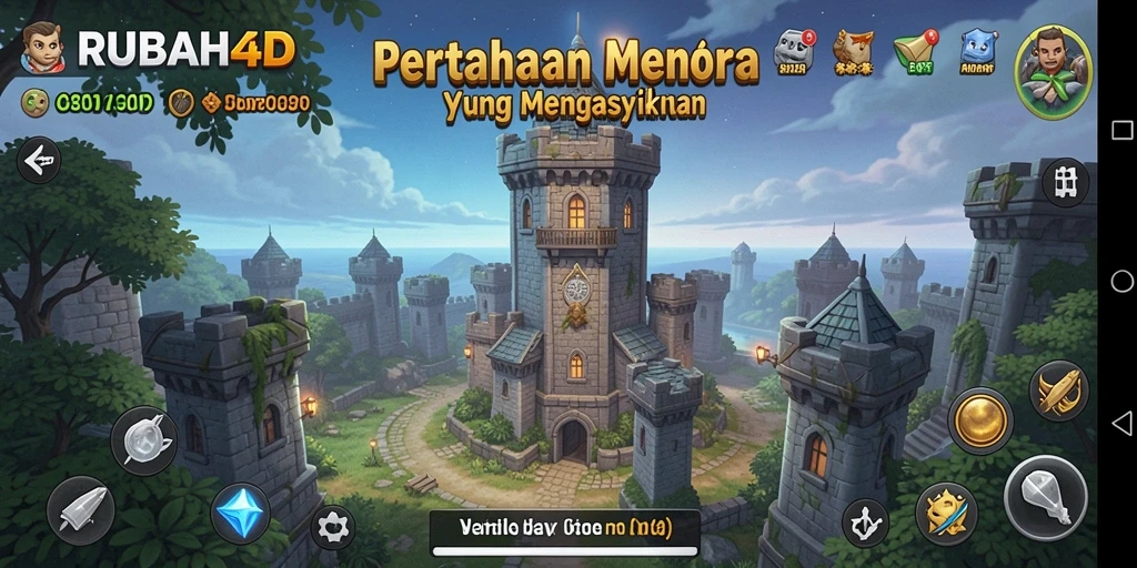 Tampilan gameplay seru dari RUBAH4D dalam pertarungan Tower Defense.