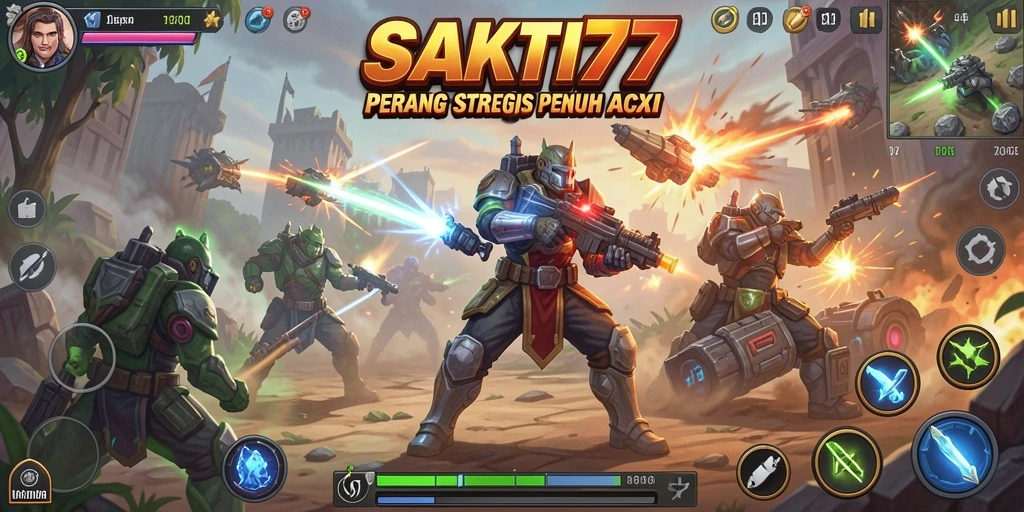 Screenshot menampilkan aksi seru di battlefield SAKTI77.