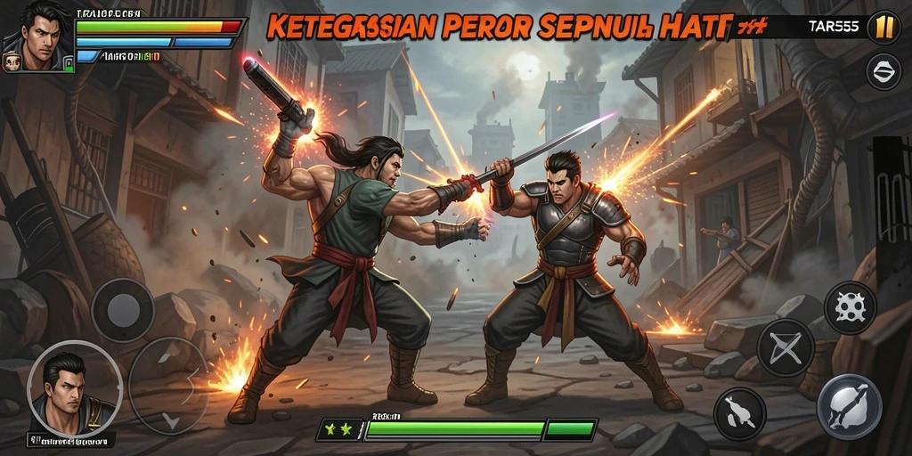 Screenshot TAR555 menampilkan pertarungan intens yang menegangkan.