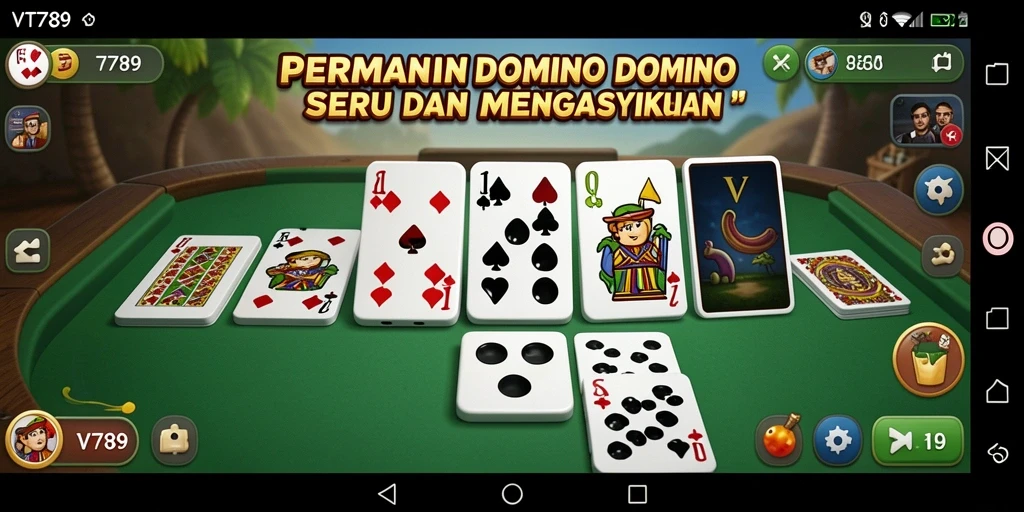 Tampilan gameplay Domino yang seru dan interaktif.